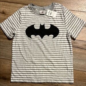 NWT Hanna Andersson Batman Striped Kids T-Shirt - Gray
